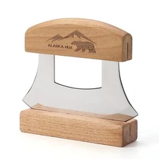 5inch Alaskan Mezzaluna Ulu Knife Salad Veggies Rocker Chopper Slicer Cutter Has