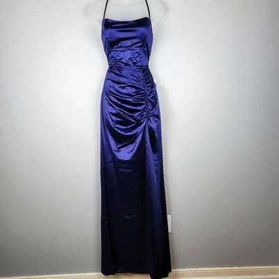 NWT Windsor Size M Long Satin Mermaid Dress with Lace-Up Back
