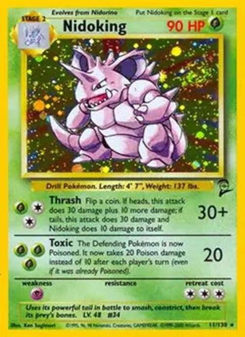 Nidoking - 11/130 - Pokemon Base Set 2 Holo Rare Card WOTC NM
