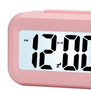 Pink Digital Alarm Clock with LED Display