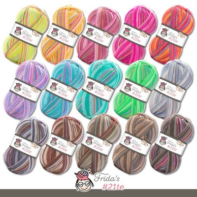 Frida s 3 x 100 g #21te Sockenwolle Wolle Garn Stricken Häkeln 15 Farben