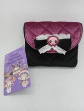NWT Kuromi My Melody Quilted Velvet Wallet Hot Topic Her Universe Black Purple
