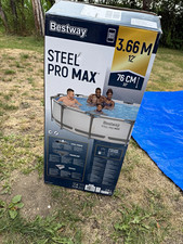 Bestway Steel Pro MAX Frame-Pool rund 3,66 m x 76 cm mit Filterpumpe