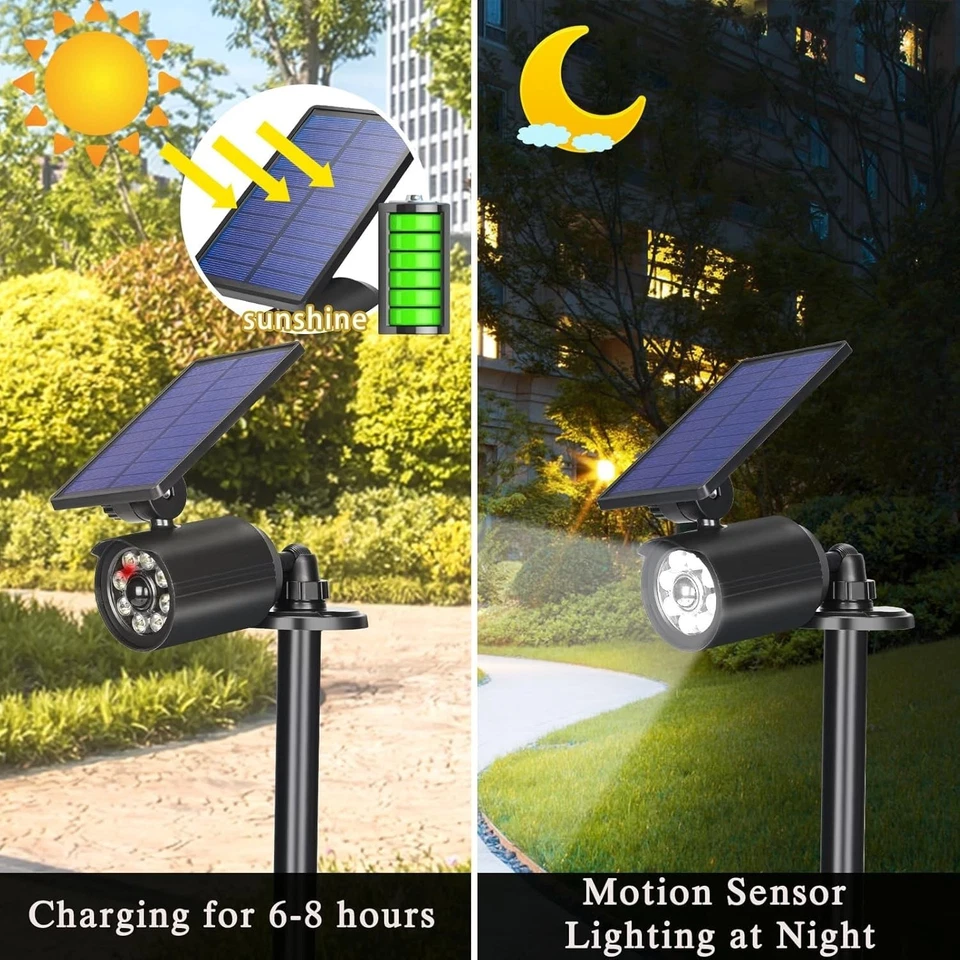 WaitScher M-FSC-12 Solar Motion Lights IP67 3600mAh Waterproof Spotlight 2 Pack - Image 4 of 4