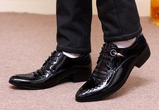 Scarpe casual uomo a punta stringate ecopelle tacco a blocco scarpe business	