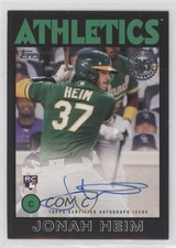 2021 Topps 1986 Baseball Series 2 Black 5/199 Jonah Heim #86B-JHE Auto 06bg