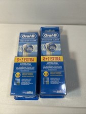 2 New Oral-B Genuine Clean Toothbrush Head Replacements 10 Each Damaged Packagin