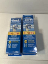 2 New Oral-B Genuine Clean Toothbrush Head Replacements 10 Each Damaged Packagin