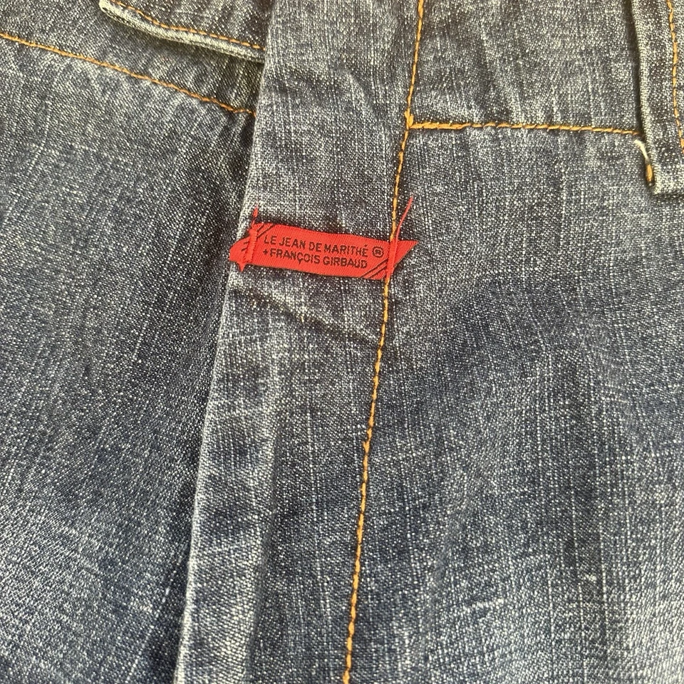 Pantalones Cortos de Jean Marithe Francois Girbaud De Colección Para Hombres Sueltos Talla 34 Cinta Transbordador Foto 4 de 4