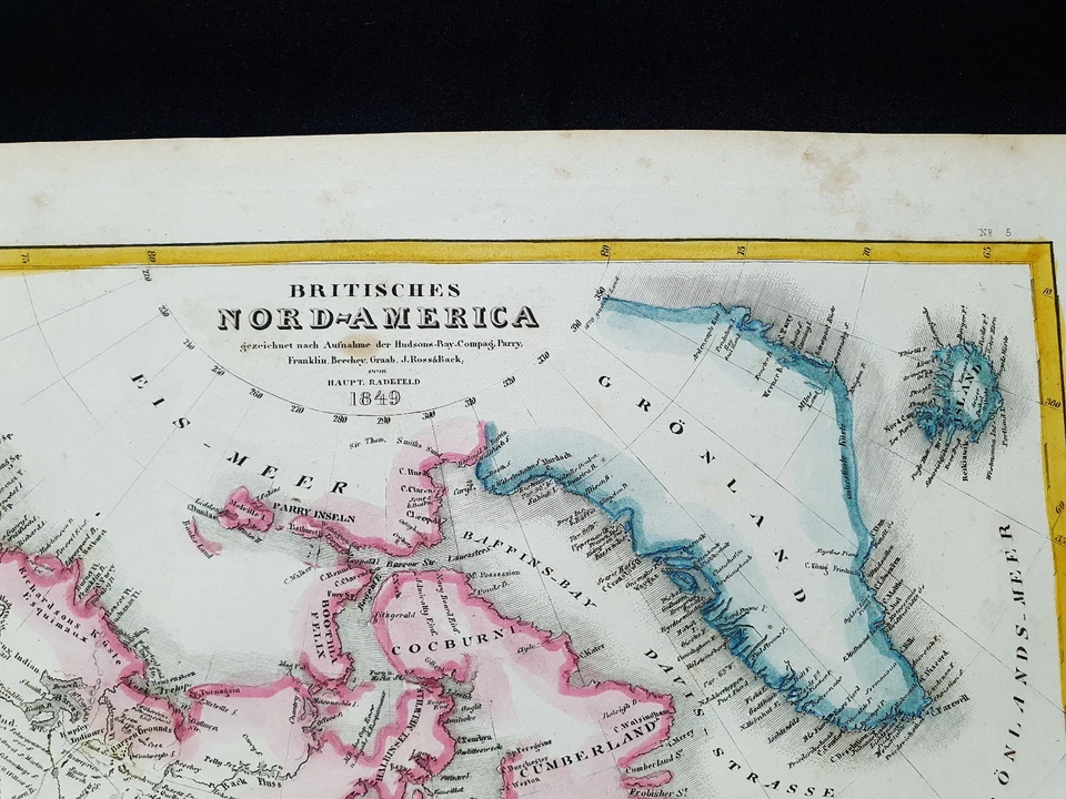 1849 MEYER: rare map North America, Canada, United States, Alberta, Ontario, USA - Image 4 of 4