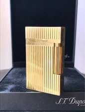 Opening closing sound Keene S.T.Dupont gas Lighter gold stripe line 2