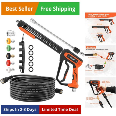 #ad Pressure Washer Gun and Hose Kit 25 FT High Power Washer Hose with Replaceme... $86.32
