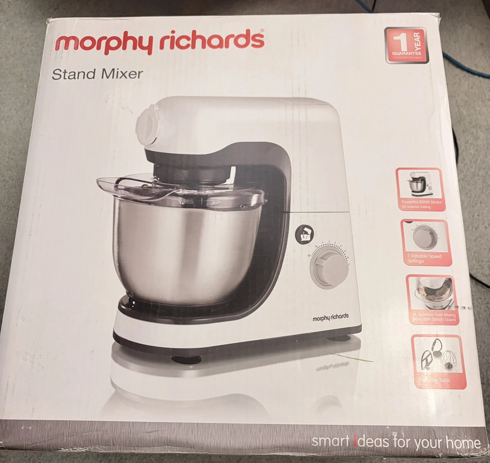 Morphy Richards 800w Mixer / Model -400023 / Bread Dough, Whipping, Mashing etc
Opens in a new windo