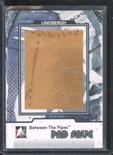 2009-10 ITG Between the Pipes PELLE LINDBERGH #PS15 Game Used Pad Save Black /60