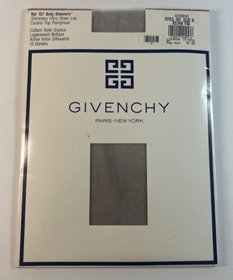 GIVENCHY Shimmery Ultra Sheer Control Top Pantyhose 157 Size A Silver Fox NOS 