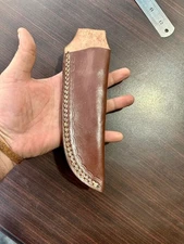 CUSTOM HANDMADE PURE COW LEATHER SHEATH FOR FIXED BLADE KNIFE 8" to 10" BLADE