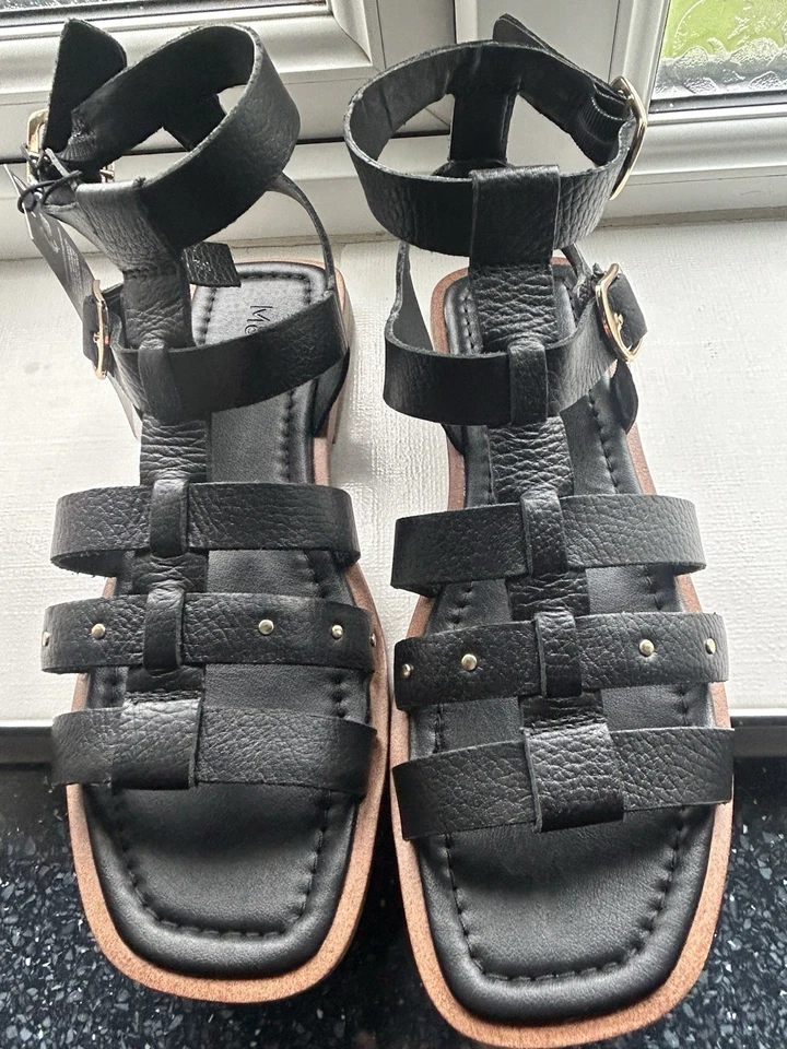 M&S Real Leather Gladiator-Style Sandals, Size 5 - Image 4 of 4