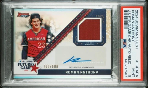 2024 Bowman's Best Roman Anthony ASG Future Patch Auto #/500 PSA 9 BNB226