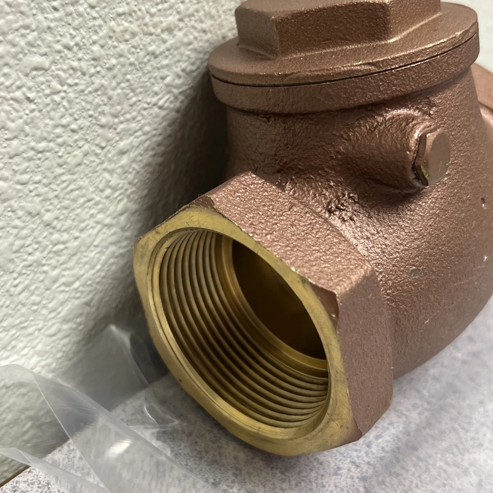 Válvula de retenção 1-1/2" FNPT roscada sem chumbo latão balanço, 200 WOG válvula americana - Imagem 4 de 4