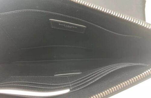 NUOVA POCHETTE POCHETTE SAINT LAURENT GRANDE PELLE NERA CON ZIP DA POLSO! - Foto 10 di 11