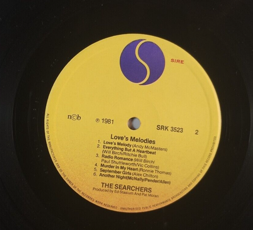 The Searchers 'Love's Melodies' 1981 Scandinavian Press SRK 3523 - VG+ Condition - 第 6/8 張圖片