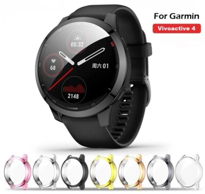 For Garmin Vivoactive 4 Protective Bumper Case Screen Protector Cover