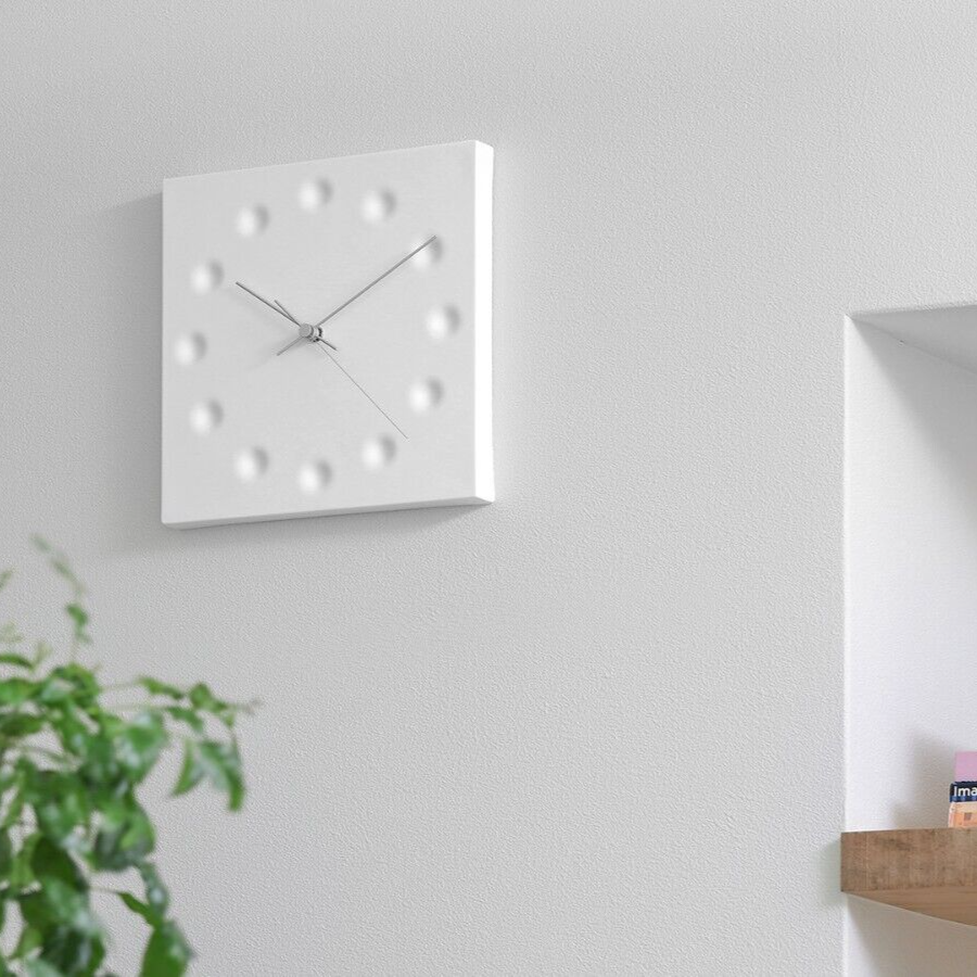 Lemnos Wall Clock Drops draw the existance Analog Porcelain White