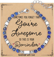 Tiny Gemstone Beaded Bracelets for Teen Girls Women - Unique Valentines Easter M