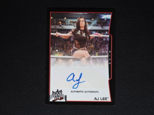 2014 Topps WWE AJ Lee AUTO autographe bordure noire neuf comme neuf dans sa boîte - Photo 1 sur 2