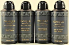 QTY 4 - Bath  Body Works VANILLA NOIR Deodorizing Body Spray for Men 3.7OZ
