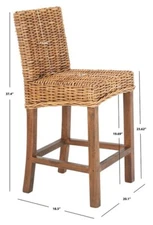 Safavieh TOBIE RATTAN COUNTER STOOL, Reduced Price 2172750516 BST6501C