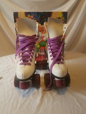 Rollers Roller Derby Skates Model U940 White/Purple Urethane Wheels - Size 6