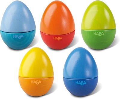 HABA Musical Eggs - 5 Wooden with Acoustic Sounds | Made in Germany |... 