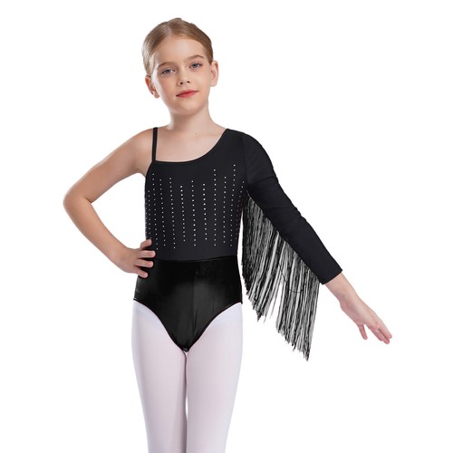 Kids Girls Unitard Performance Rompers Rhinestones Bodysuit Training Leotard - Picture 33 of 34