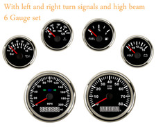 6 Gauge Set 0-200mph Gps Speedometer Tacho Fuel Temp Volts Oil Red Led Usa Stock
