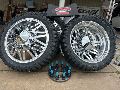 6 24” CUSTOM CUT ALCOA WHEELS W/37135024 Tire caps adapters for DUALLY ...