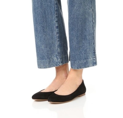 black suede ballet pumps