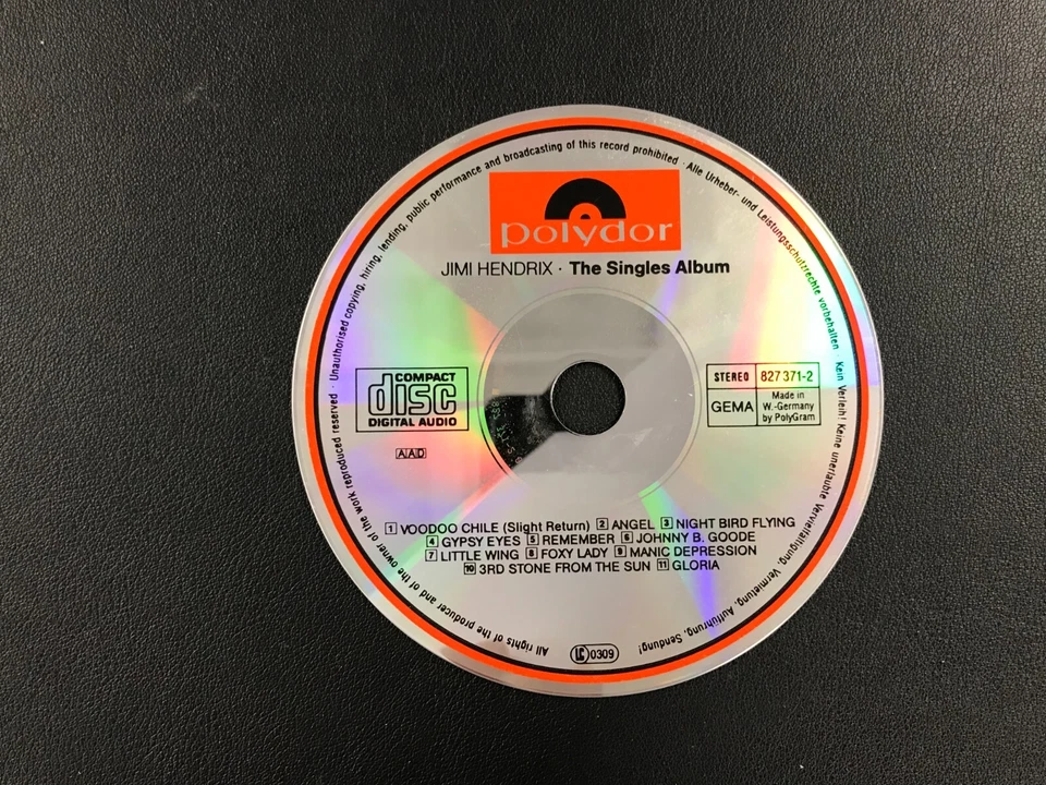 1983 Jimi Hendrix: Singles Album (Disc #2) Germany NM Compilation w/Sleeve Foto 2 de 4