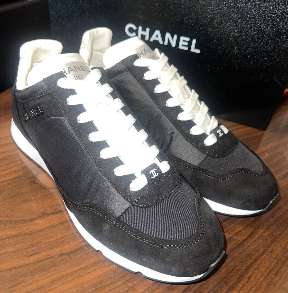 プレ秋冬 CHANEL スニーカー スエード モノトーン 黒 CHANEL Sneakers runners trainers, 39 | eBay