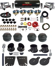 Complete 1/2" Fast Valve Air Ride Suspension Kit 8 Gal Tank 1958-1964 Chevy Cars
