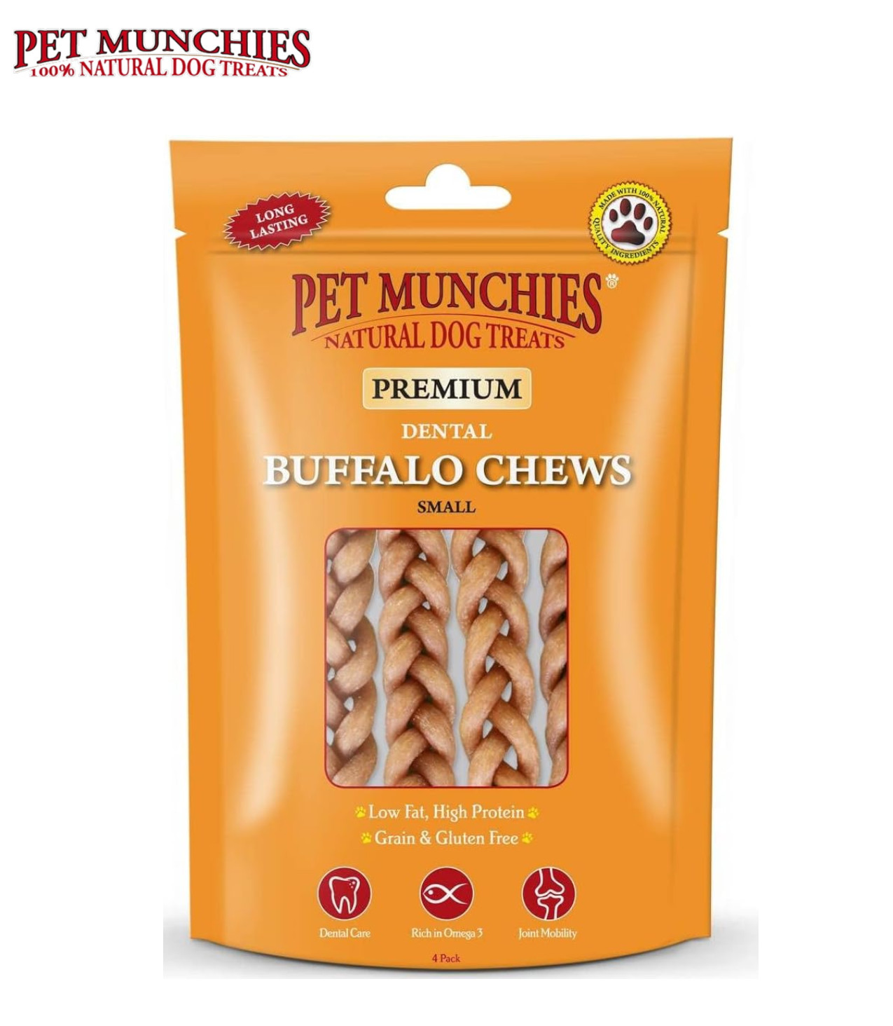Pet Munchies Small Buffalo Dental Chews 55G (Pack Of 4) - Image 7