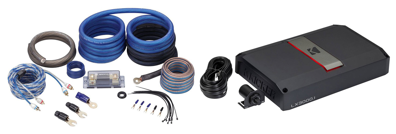 Автомобильный моноусилитель Kicker 51LX30001 мощностью 3000 Вт с Smart Bass Комплект проводов усилителя LX30001 131090₽
