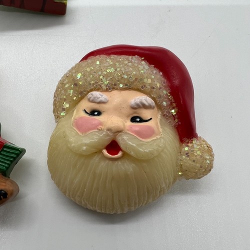 Vintage Christmas Brooch Lot - Musical Bear Xmas Tree Santa Claus Pin Collection - Picture 2 of 10