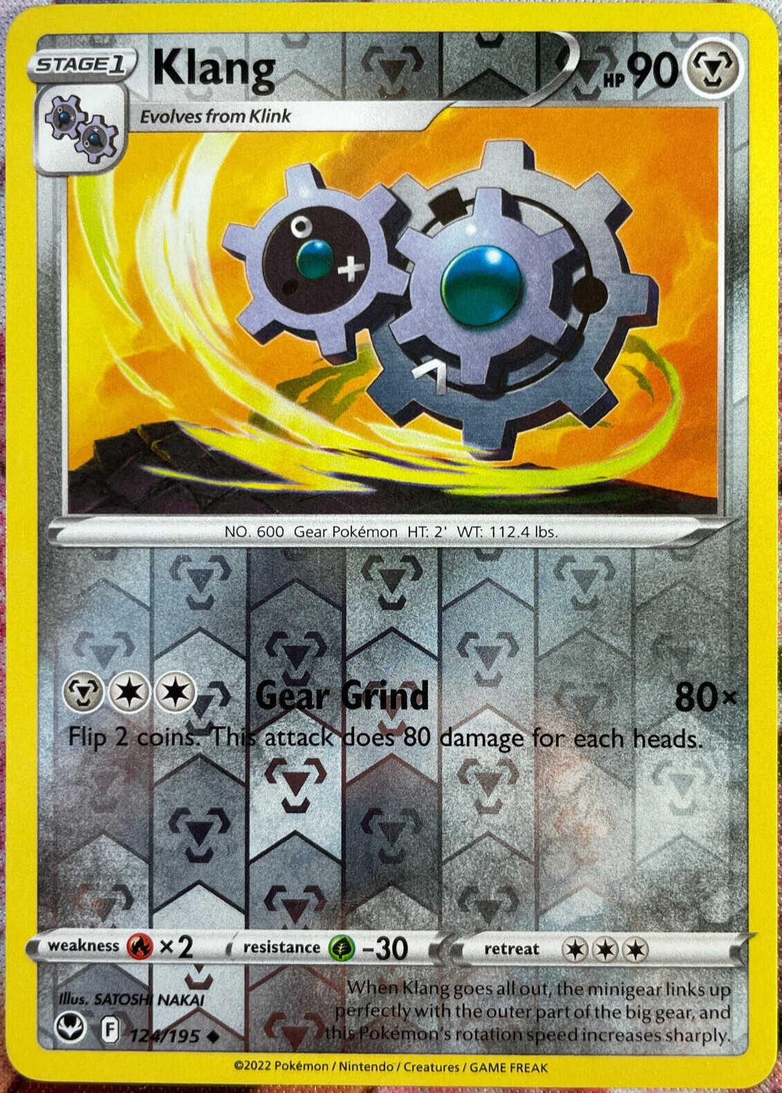 Klang Reverse Holo - 124/195 - Silver Tempest Pokemon 2022