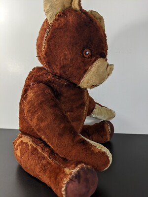Vintage Ideal Toy Corp Articulated Teddy Bear, Brown, 14