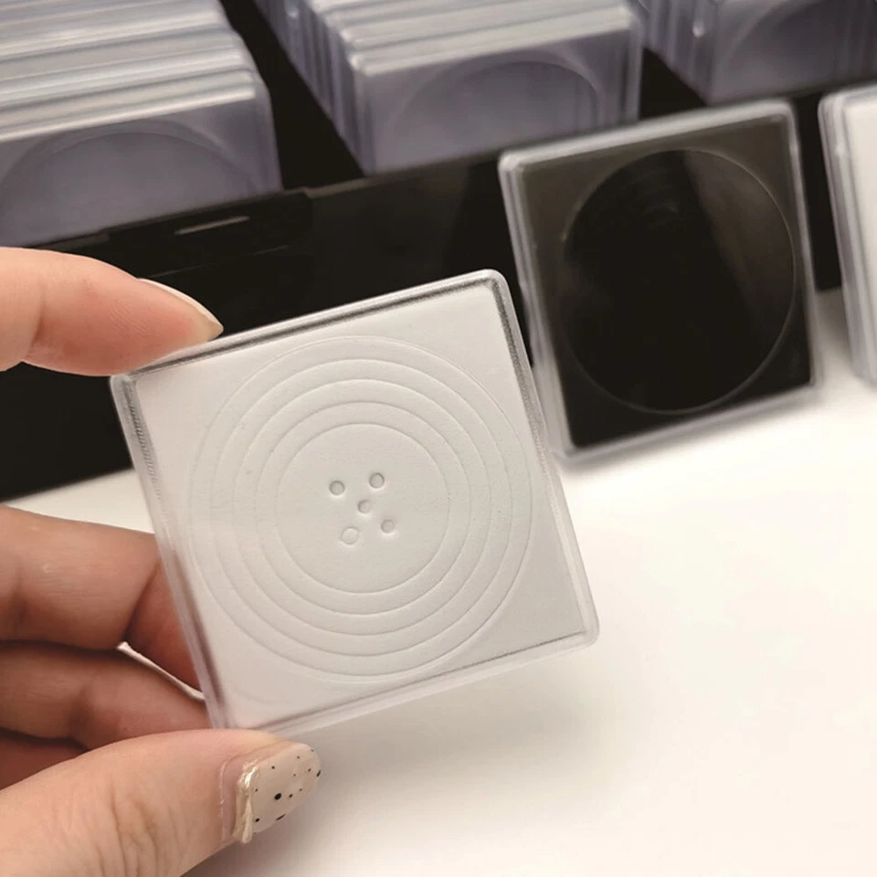 100pcs 40mm Wood Box Square Clear Coin Cases Capsules Storage Box Holder Case - Image 4 of 4