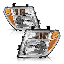 Pair For 2005-2008 Nissan Frontier 05-07 Pathfinder Chrome Headlights Headlamps