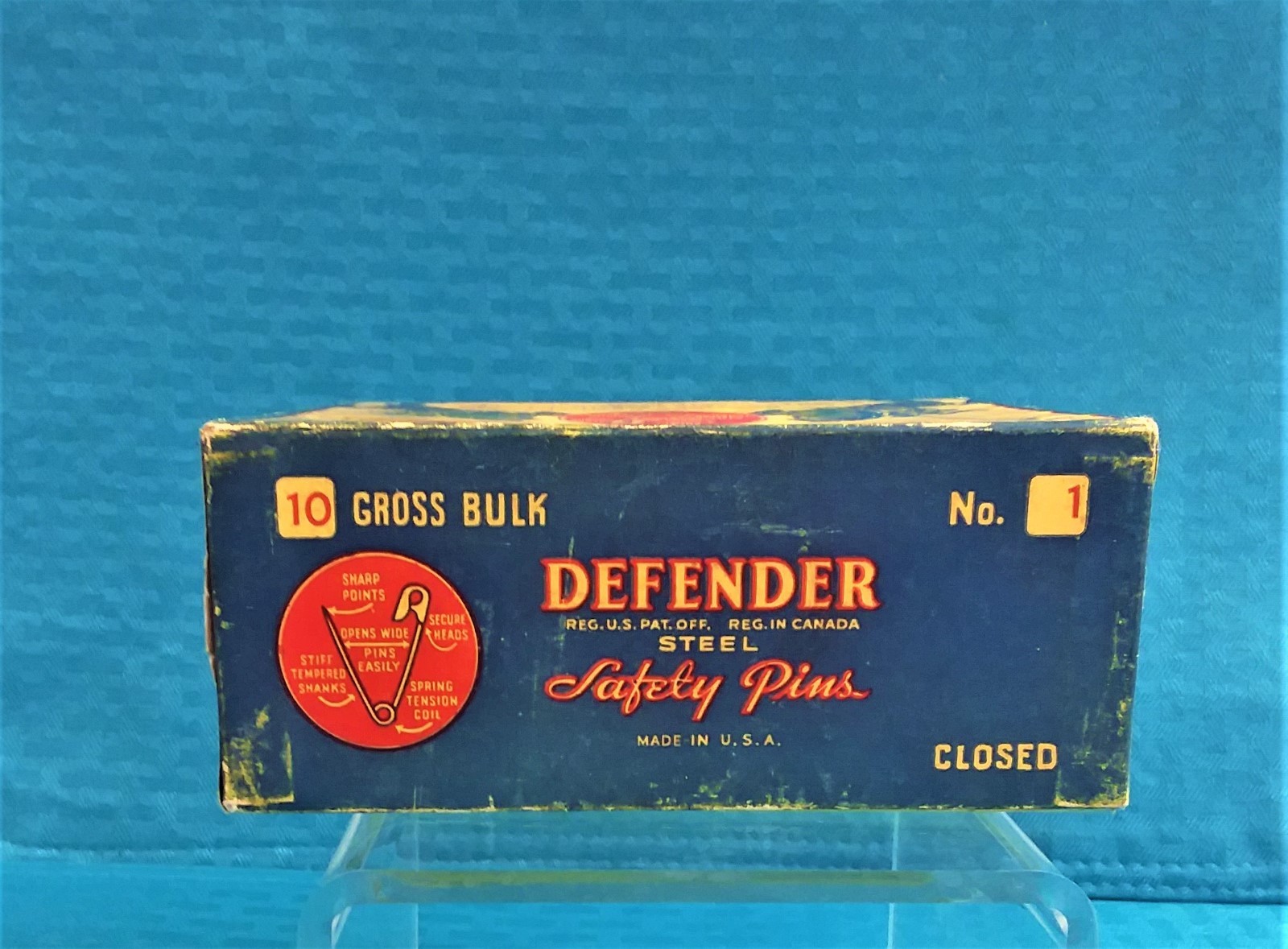 VINTAGE COLLECTIBLE SCOVILL DEFENDER SAFETY PINS "BOX ONLY" eBay