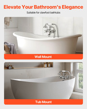 Clawfoot Tub Faucet, Wall Mount Bathtub Faucets with Handheld Shower, Vint 991
