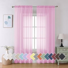 Aiyufeng Light Pink Sheer Curtains 84 40"W x 84"L Pack of 2 ,